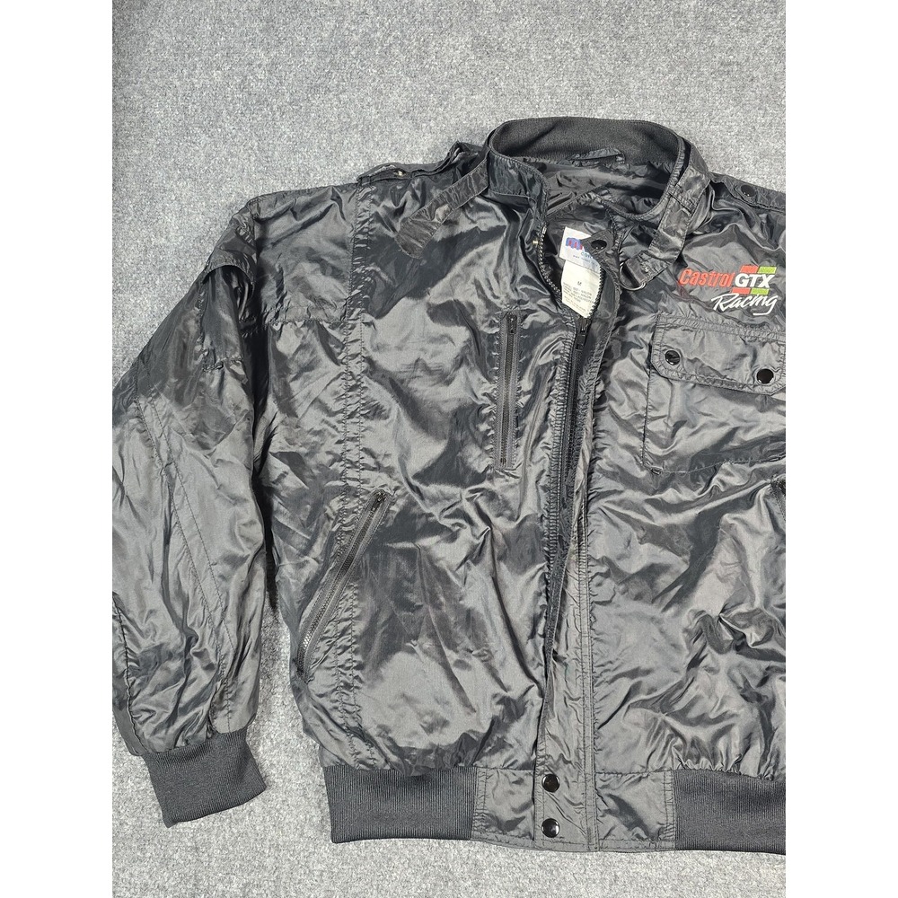 Vintage Castrol GTX Racing Jacket Mens Medium Nylon Windbreaker 80s Hong Kong